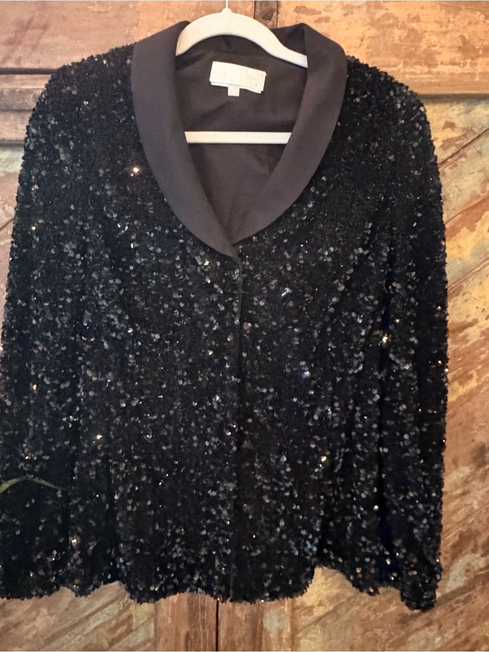 Vintage Badgley Mischka Black Sequined  Blazer, Carrie Bradshaw vibes
